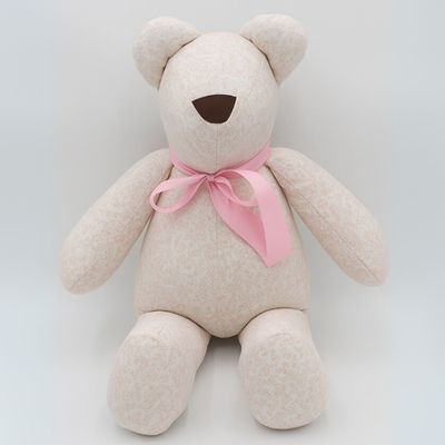 OSO DE TELA CON FLORES ROSAS PEQUEÑAS REGALO OBSEQUIO