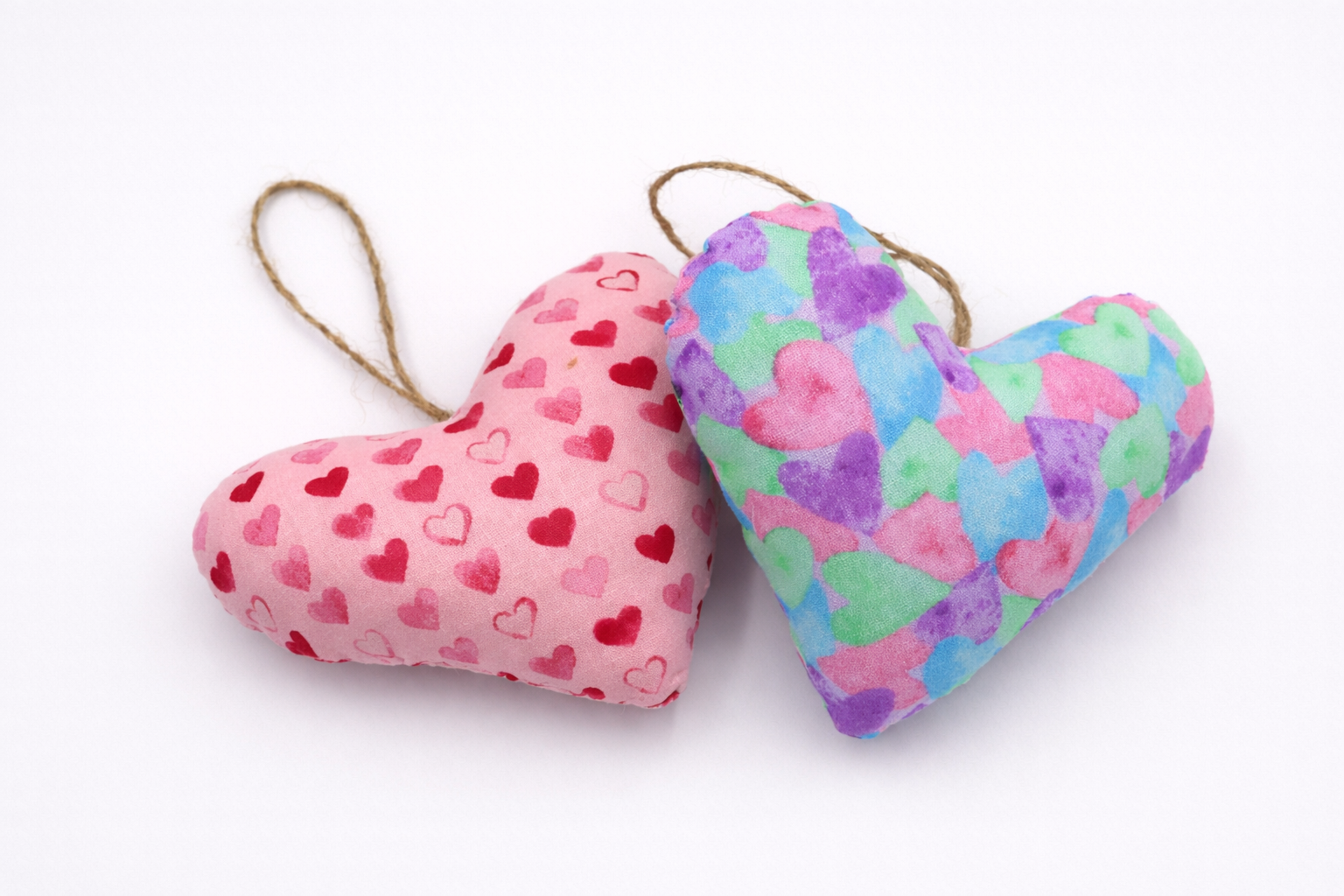Corazones de tela artesanales hechos a mano para regalo de La Casa del Oso